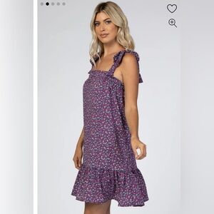 Haptics tie strap small floral mini dress